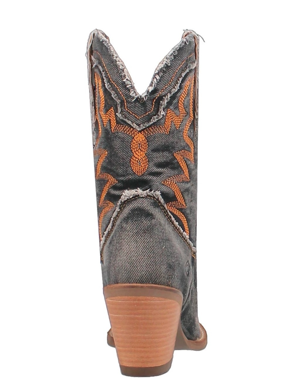 NWB Dingo Women's Distressed Gray Cowboy Boot with Orange Stitching Size 8 - Picture 5 of 9
